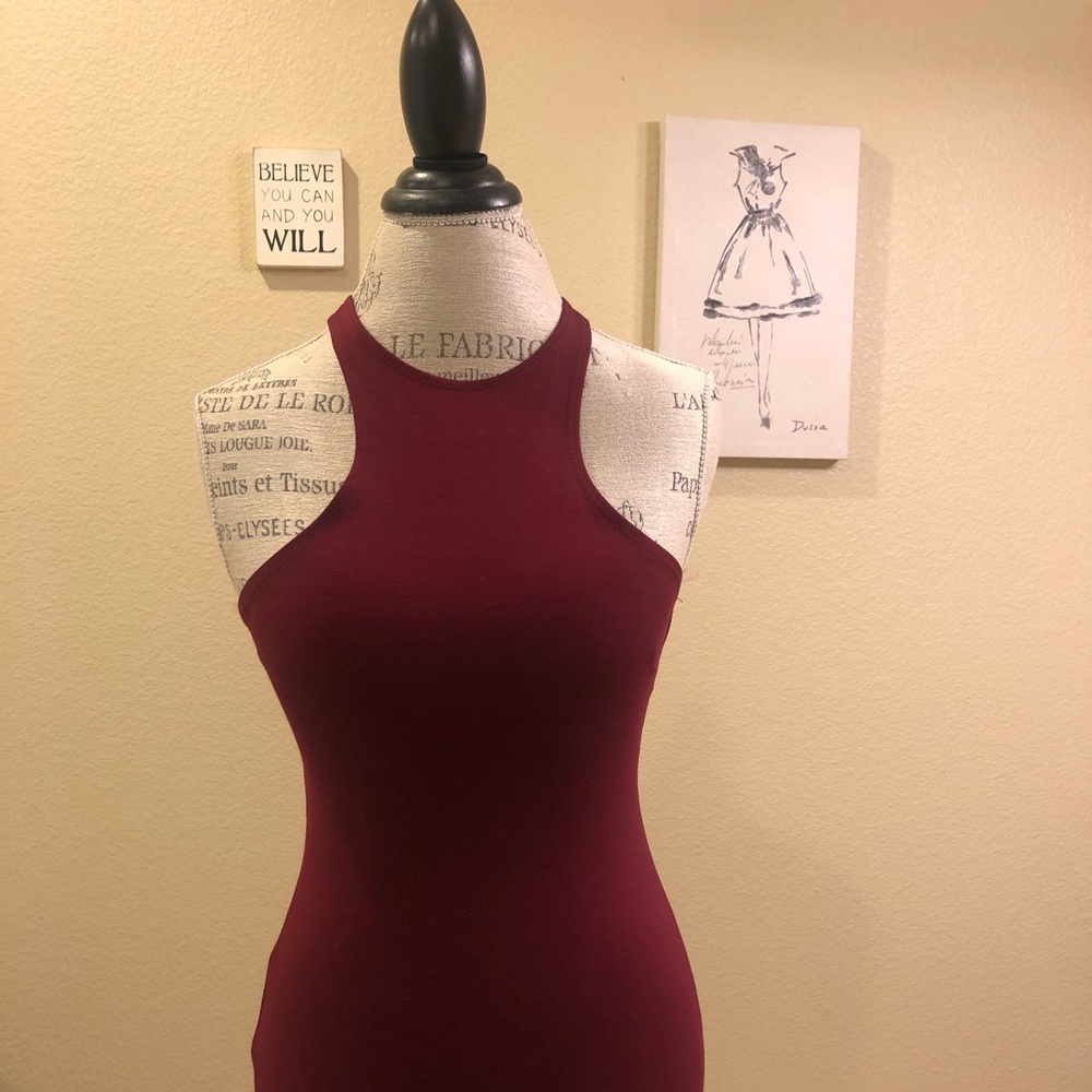 Maroon Bodycon Midi